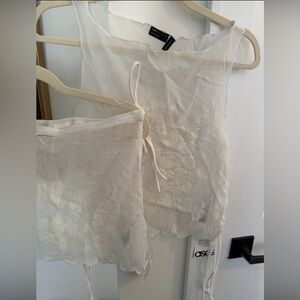 ASOS white beach coverup set